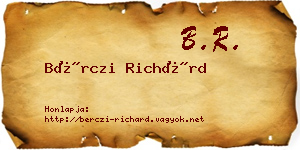 Bérczi Richárd névjegykártya